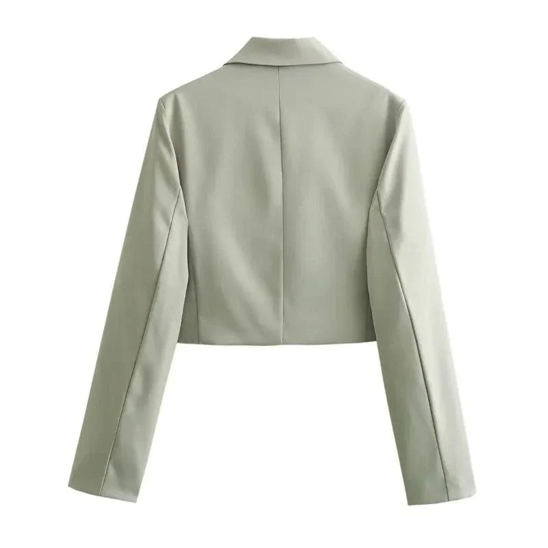 Mila – Tweedelige Dames Set Met Cropped Blazer En Hoge Taille Broek