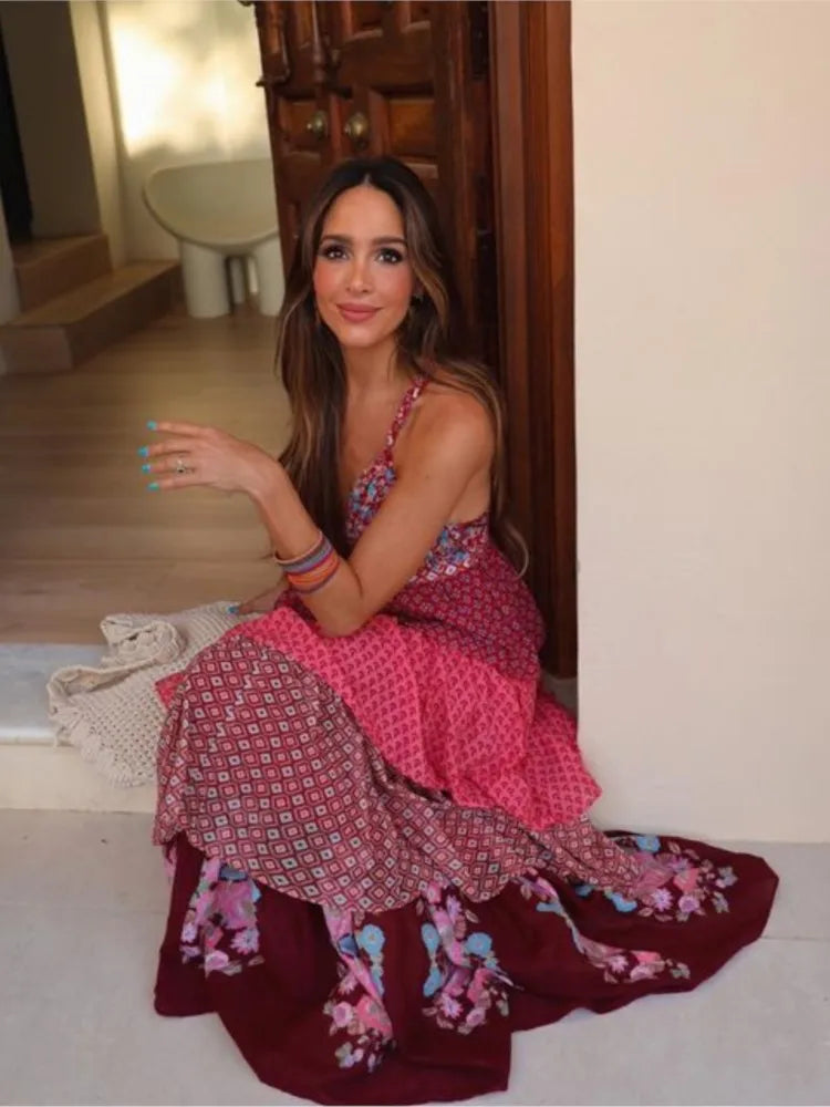Luna – Bohemian patchwork maxi-jurk voor dames