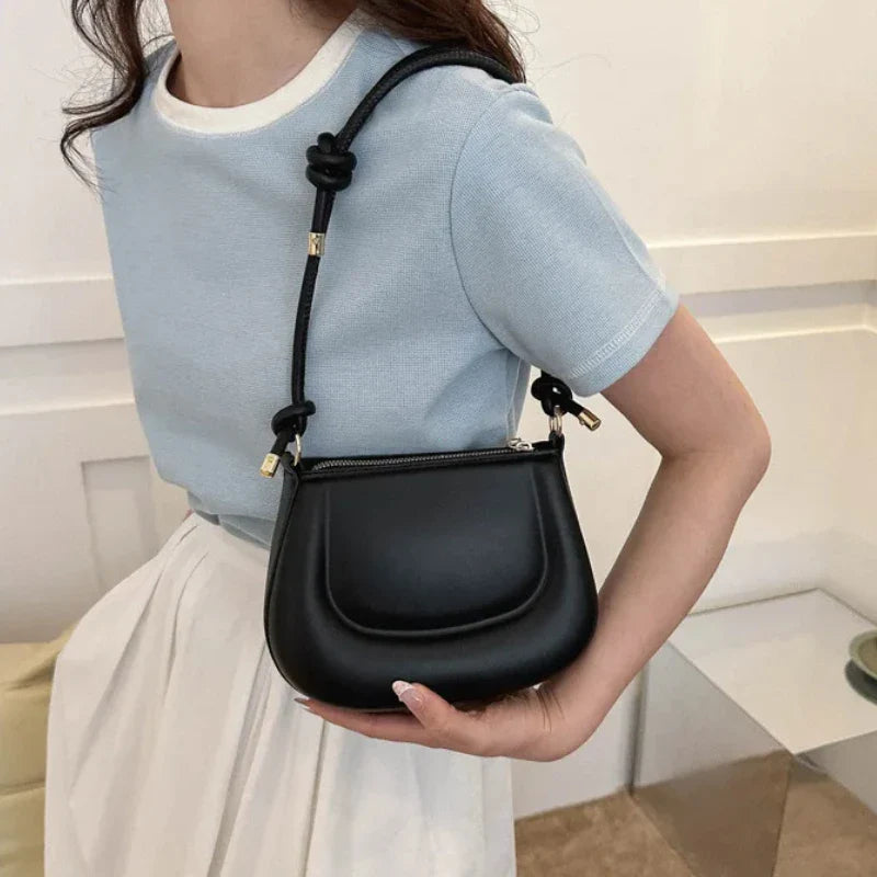 Lina – retro crossbody tas van pu leer met verstelbare riem