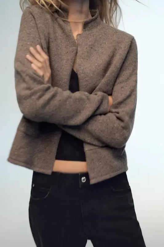 Ella – casual wollen cardigan vest met lange mouwen en zachte knit