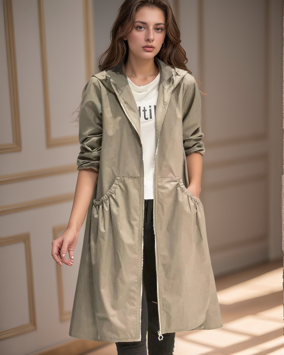 Jolie – Waterdichte Trenchcoat met Capuchon