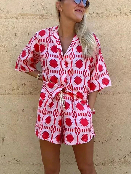 Chloe - Tweedelige Bloemenprint Zomerset Met Hoge Taille