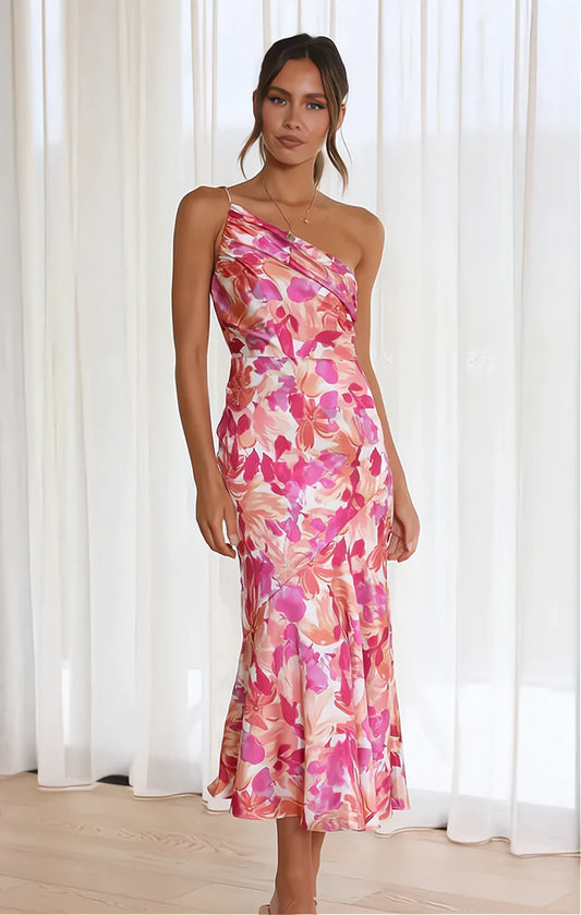 Charlène Rose – Zachte roze bloemenprint Maxi Zomerjurk