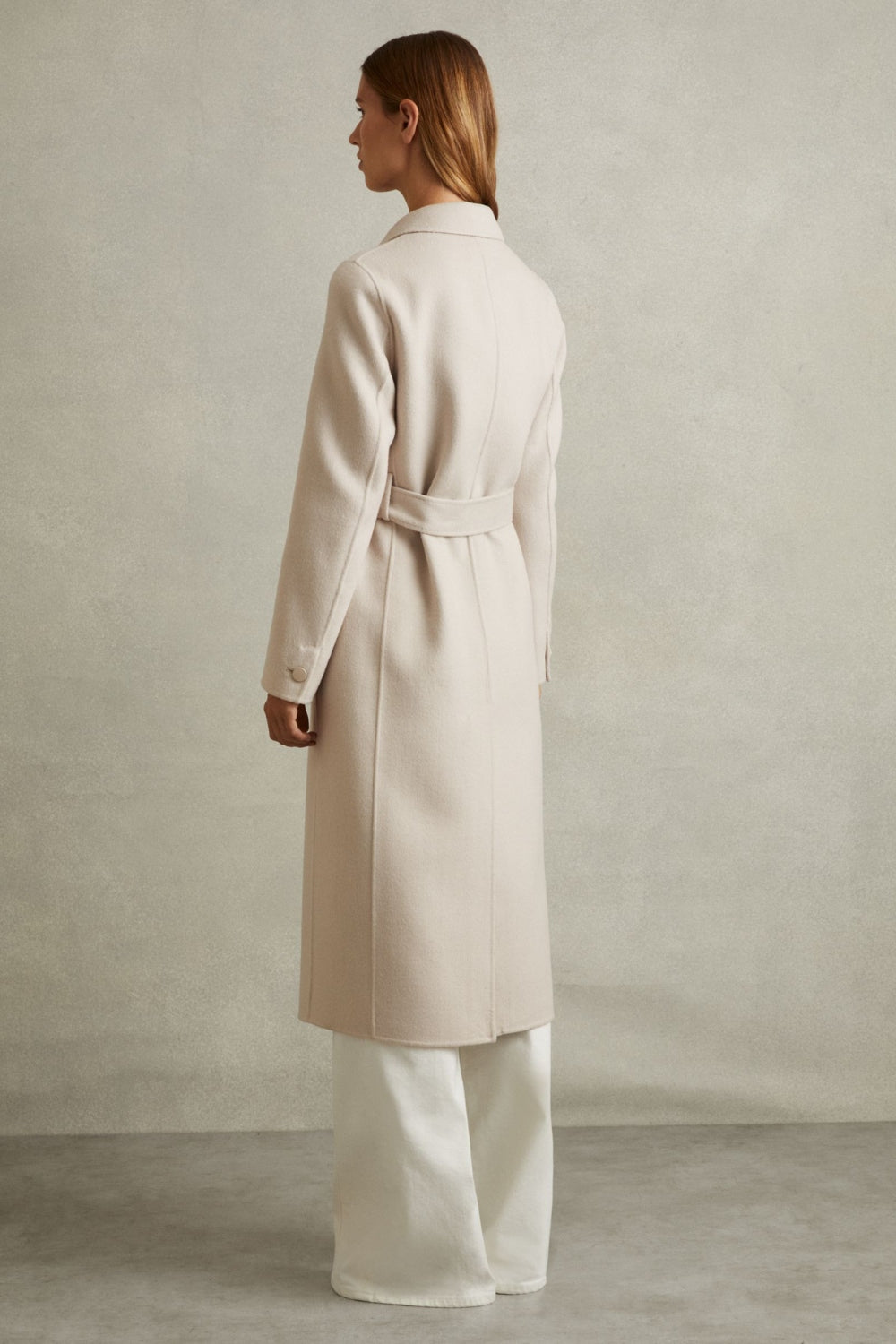 Eline – Lange wollen trenchcoat met klassieke ceintuur