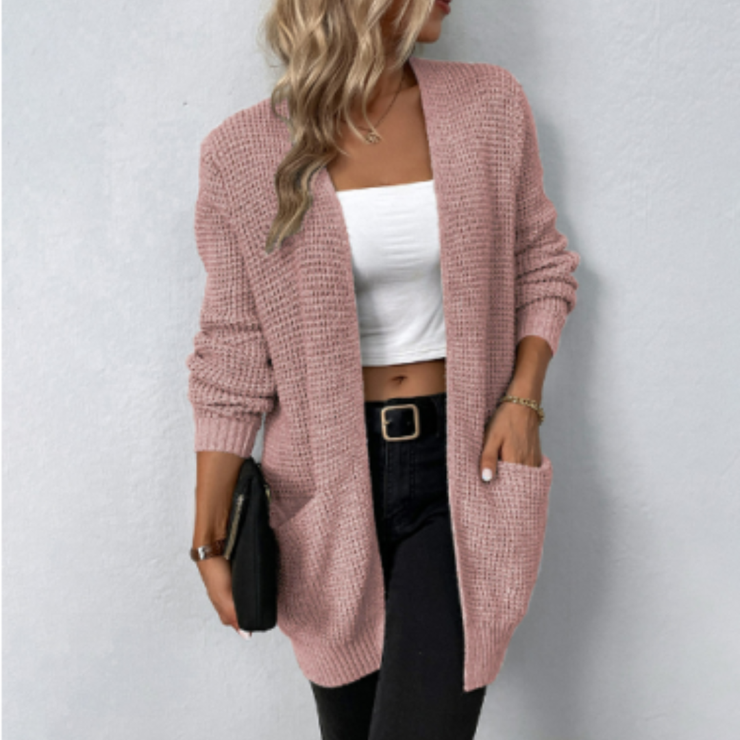 Suzanne – Lange Dames Cardigan Vest Met Zakken