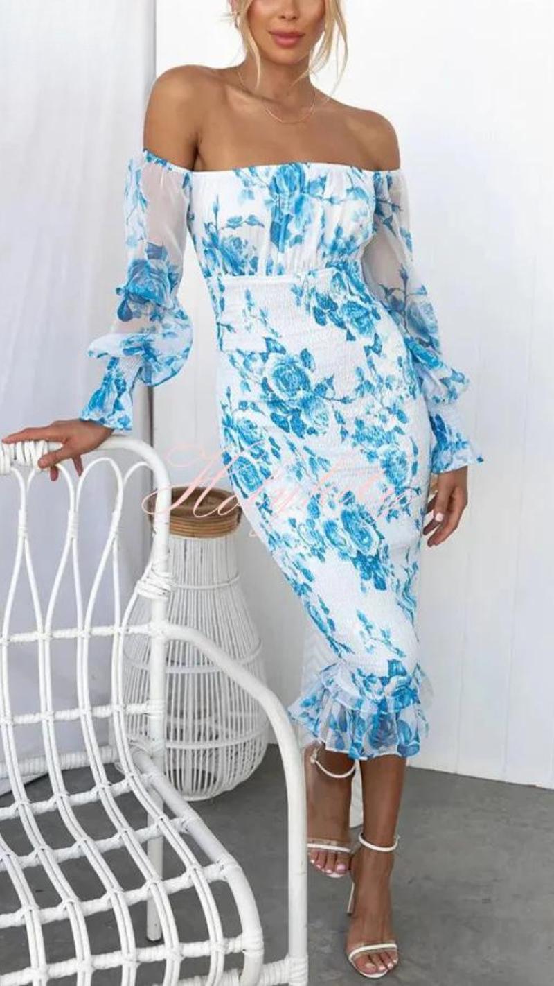 Luxueuze Jurk –Luchtige zomer Midi-jurk met flatterende pasvorm