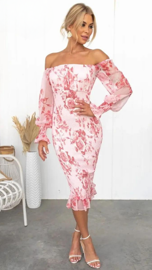 Luxueuze Jurk –Luchtige zomer Midi-jurk met flatterende pasvorm