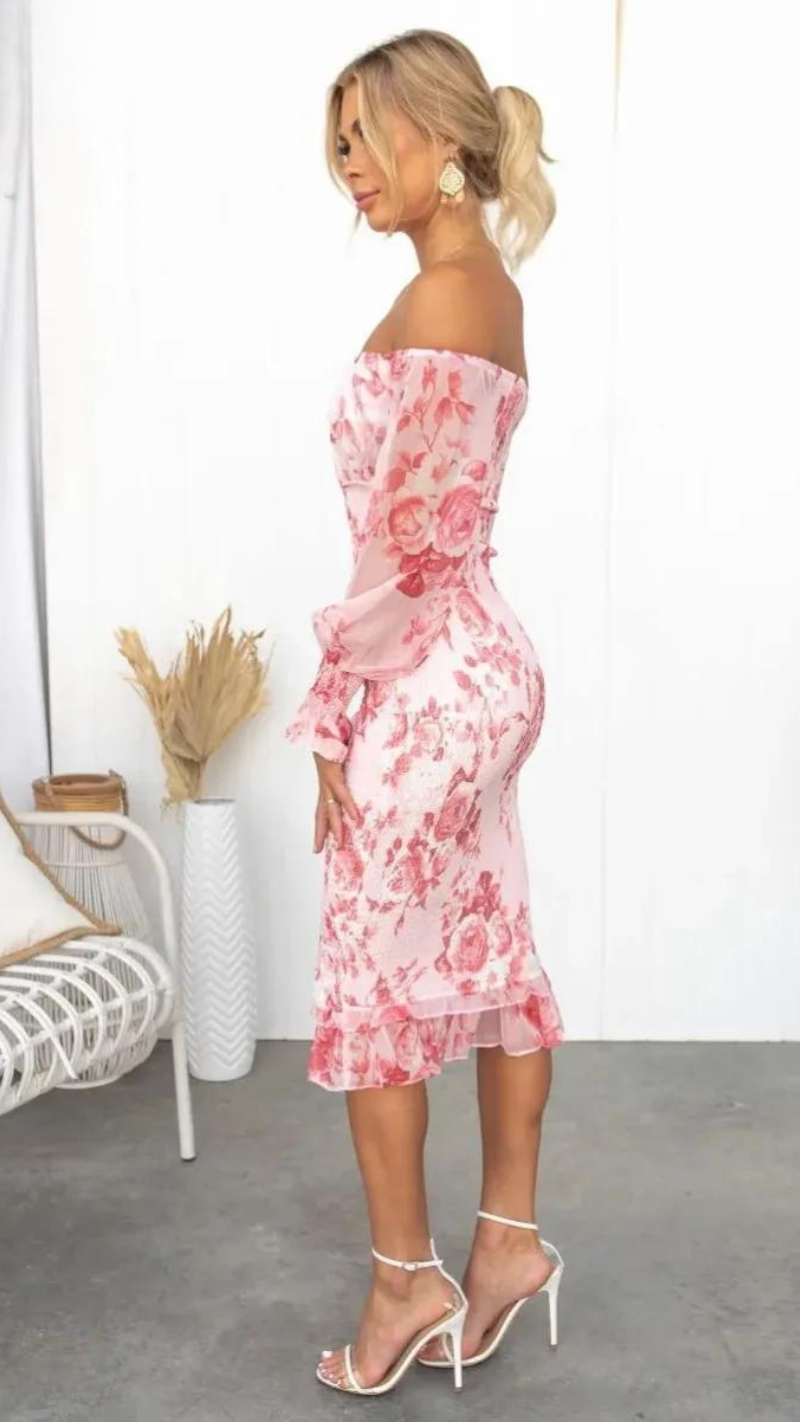 Luxueuze Jurk –Luchtige zomer Midi-jurk met flatterende pasvorm