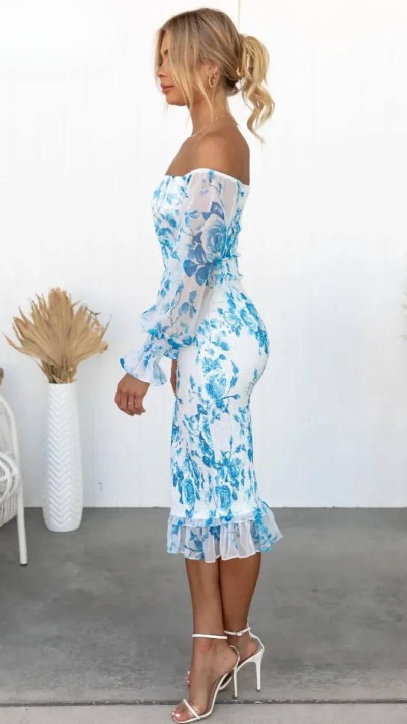 Luxueuze Jurk –Luchtige zomer Midi-jurk met flatterende pasvorm
