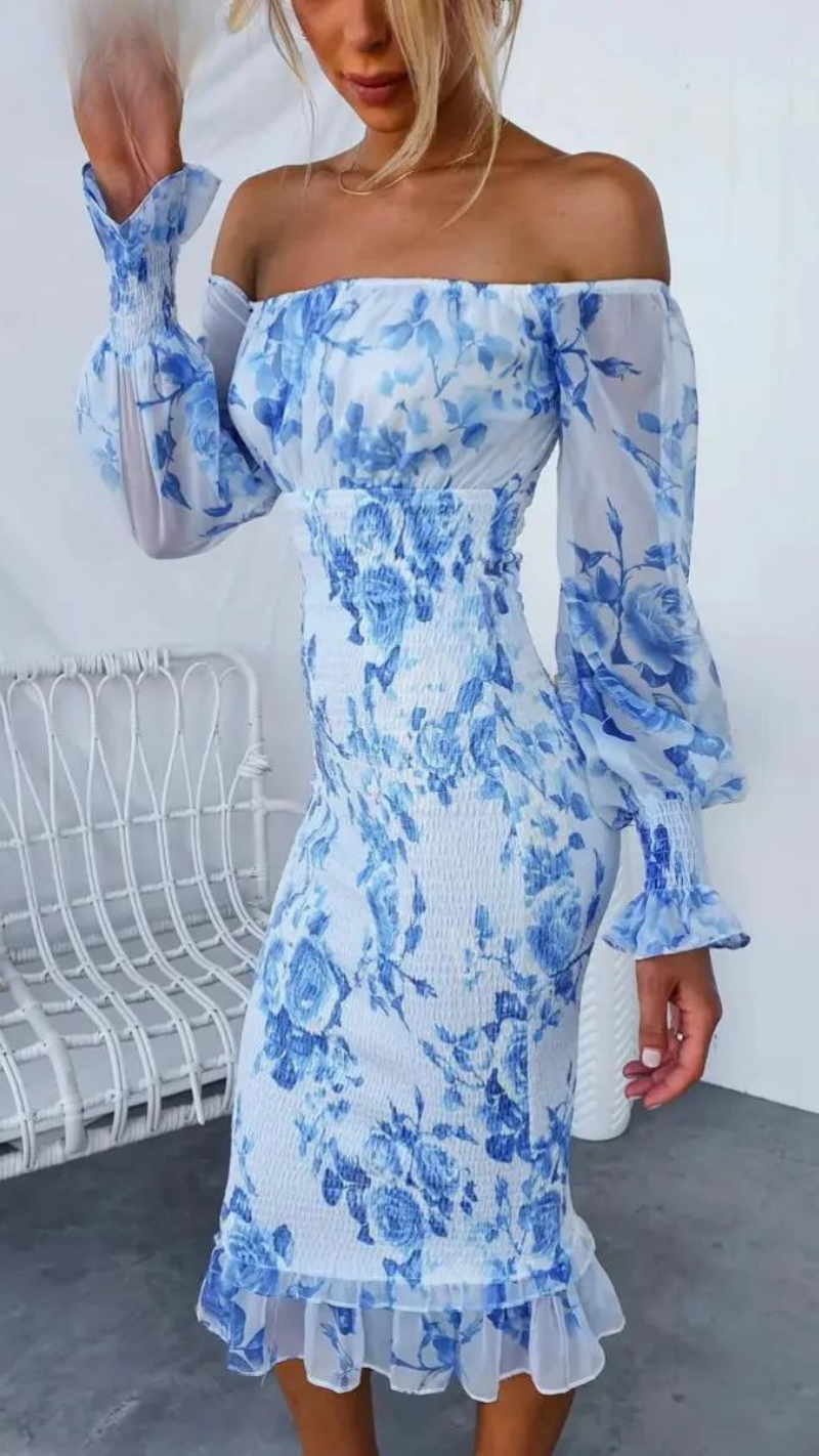 Luxueuze Jurk –Luchtige zomer Midi-jurk met flatterende pasvorm