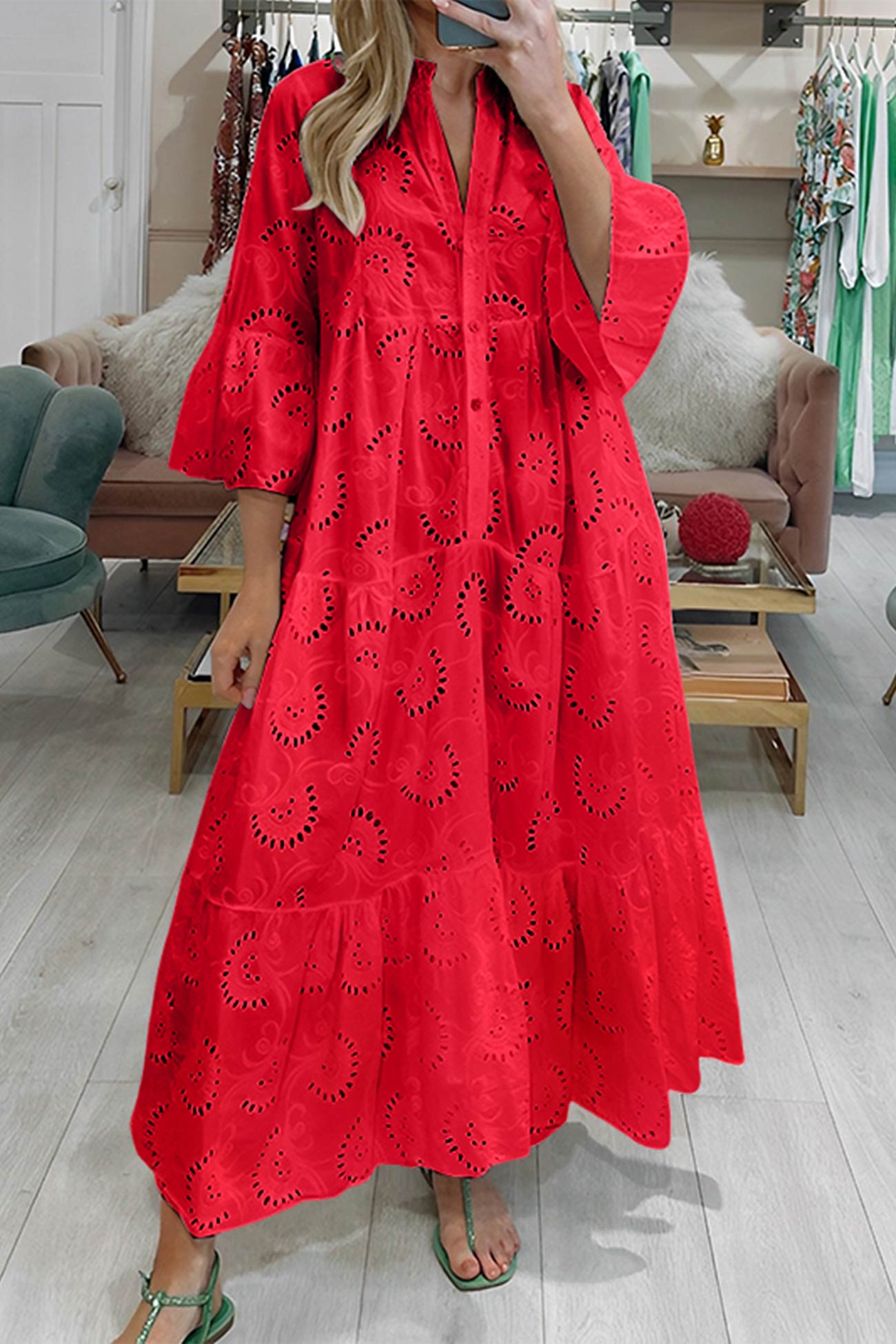 Flora – Maxi-jurk met romantische bloemenprint en vloeiende rok