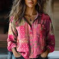 blouse met print en knoopsluiting
