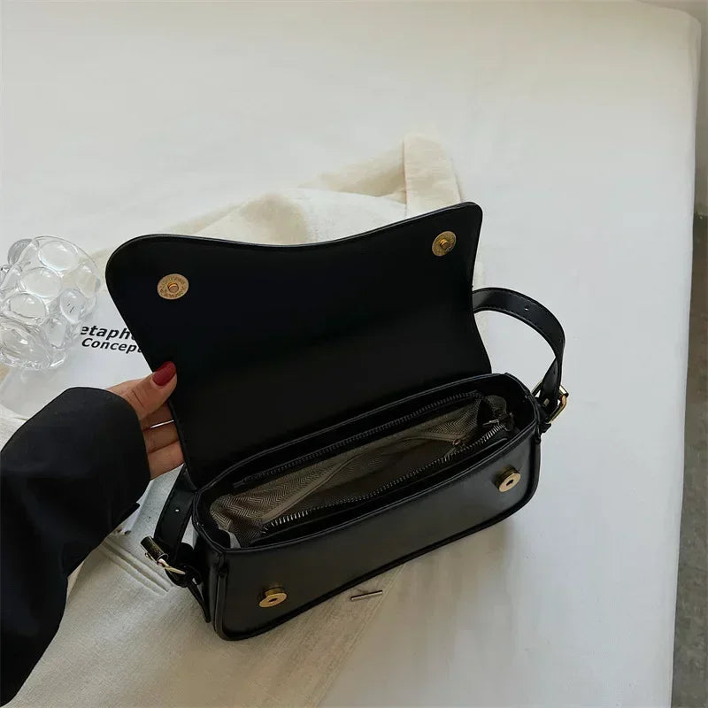 Isabelle – vintage crossbody tas van pu leer met klassieke details