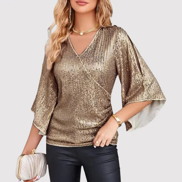 Nora – Luchtige top met glinsterende details