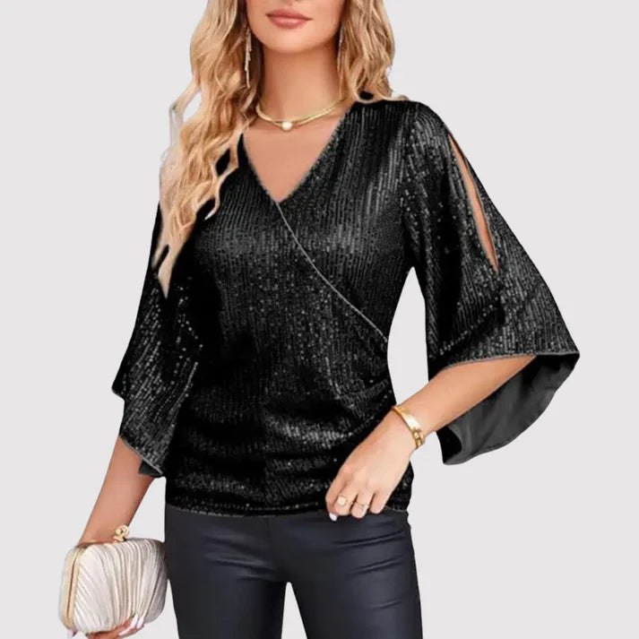 Nora – Luchtige top met glinsterende details