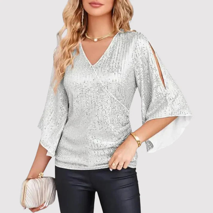 Nora – Luchtige top met glinsterende details