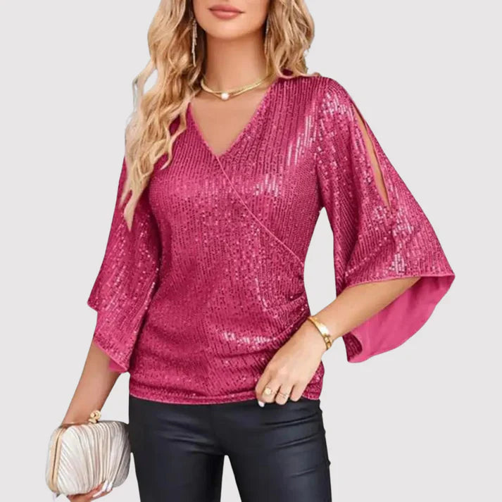 Nora – Luchtige top met glinsterende details
