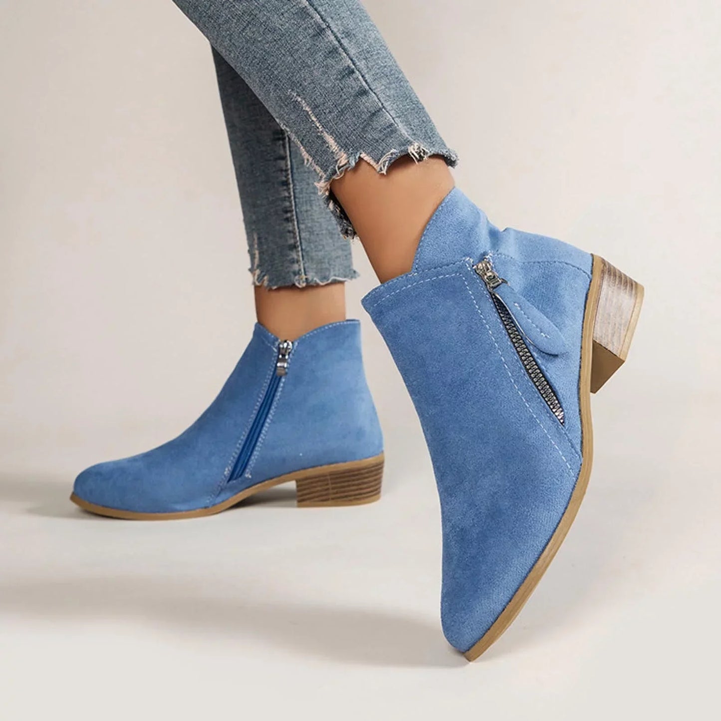 Alina – dames ankle boots van PU-leer met stevige zool