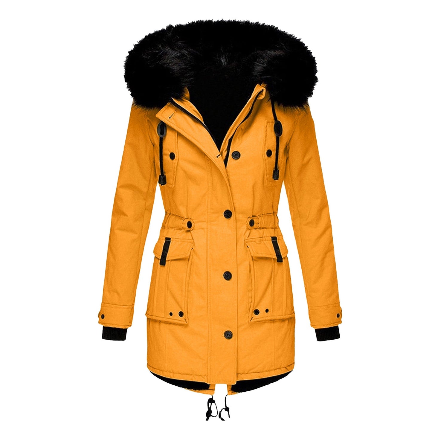Frieda – dames parka van polyester met capuchon en lange mouwen