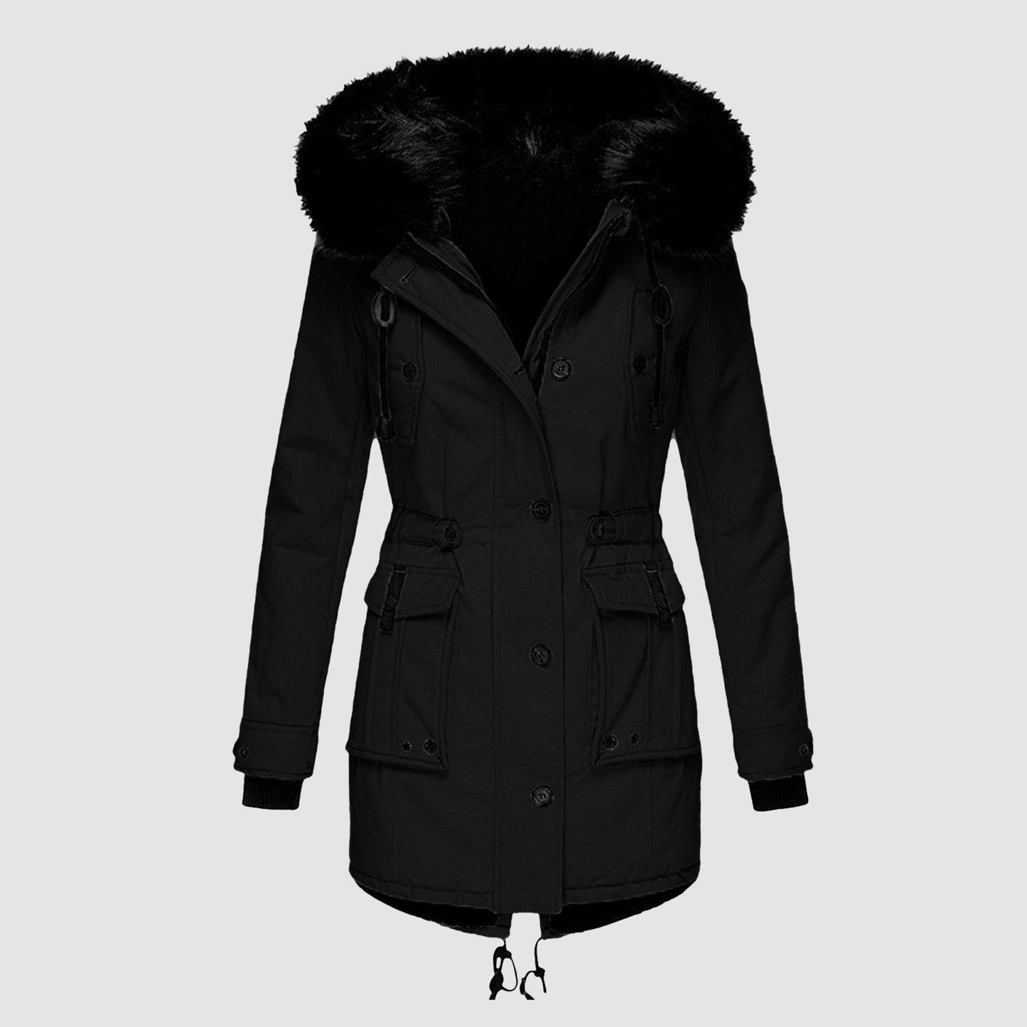 Frieda – dames parka van polyester met capuchon en lange mouwen