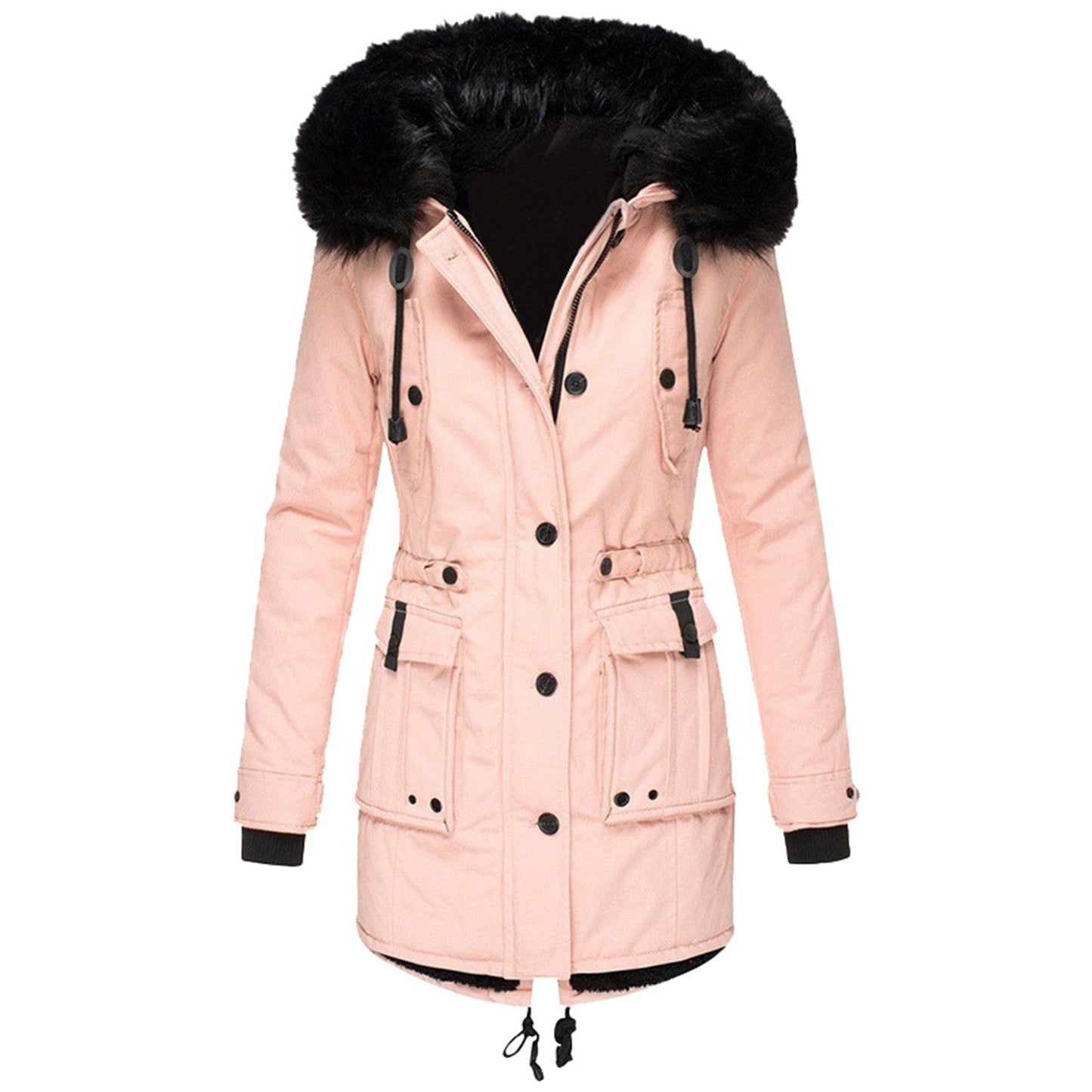 Frieda – dames parka van polyester met capuchon en lange mouwen