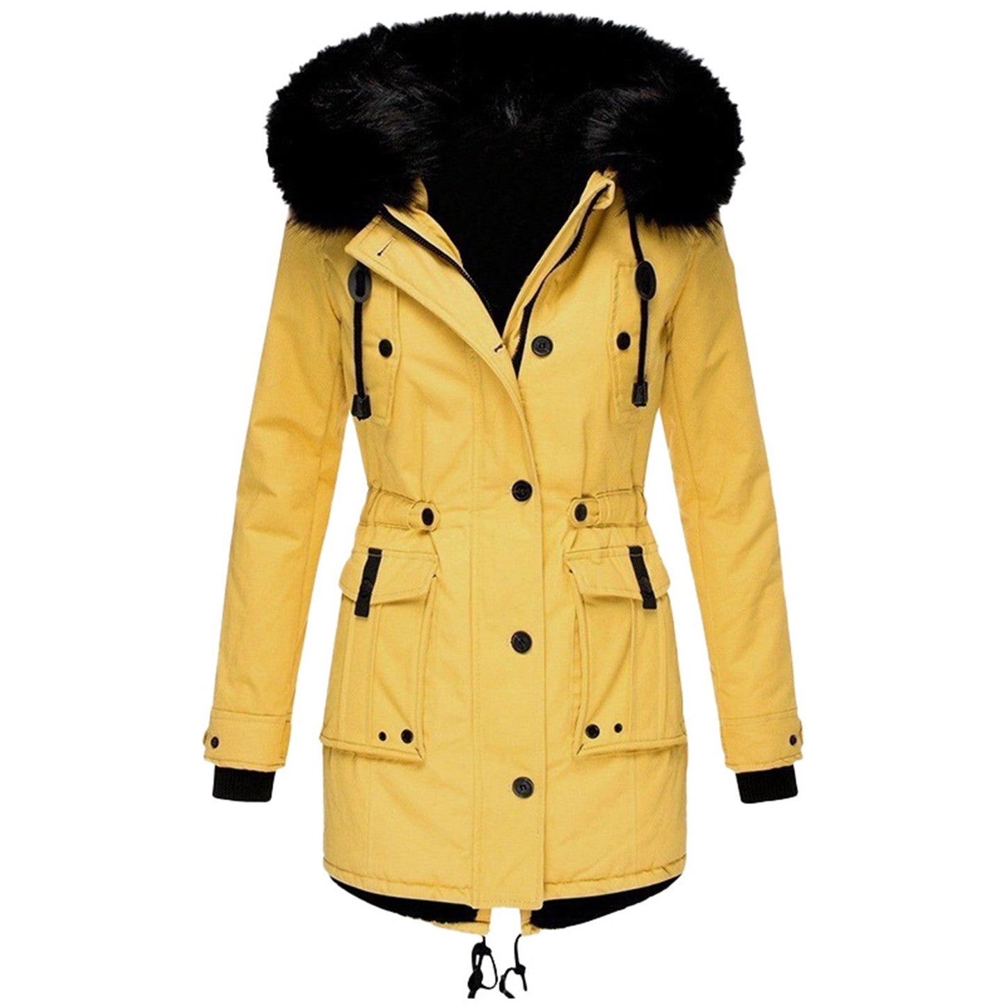 Frieda – dames parka van polyester met capuchon en lange mouwen
