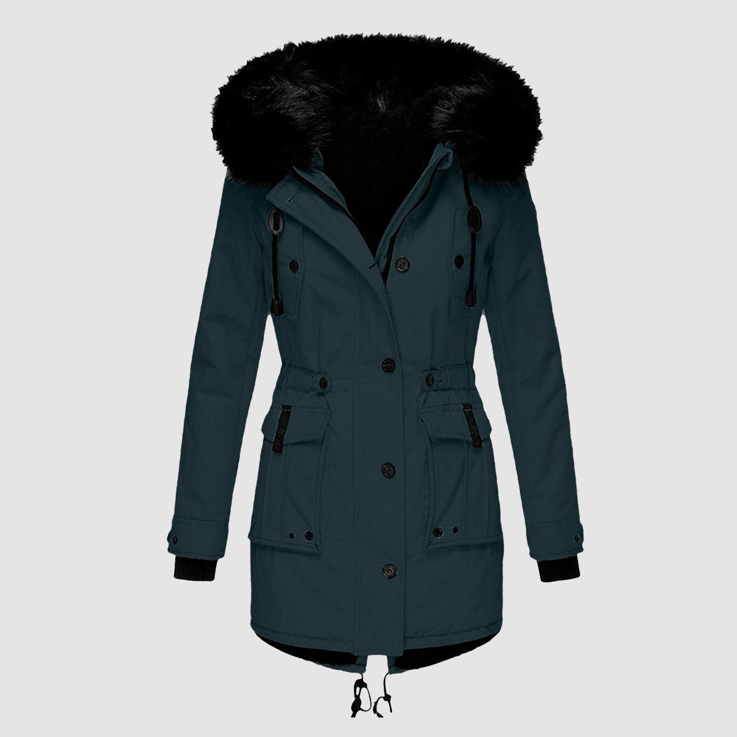 Frieda – dames parka van polyester met capuchon en lange mouwen