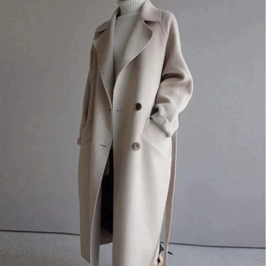 Eleanor – lange winter trenchcoat met klassieke rever