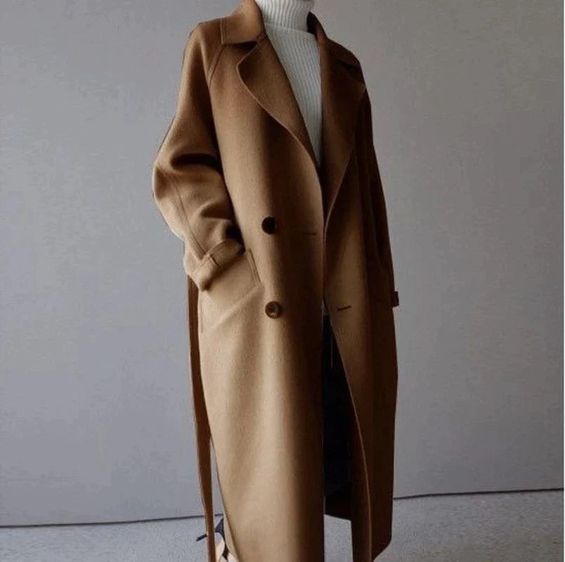 Eleanor – lange winter trenchcoat met klassieke rever