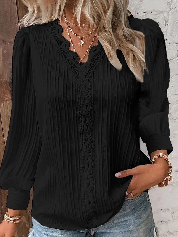 Ella – Luchtige Katoenen blouse Met Kanten Details