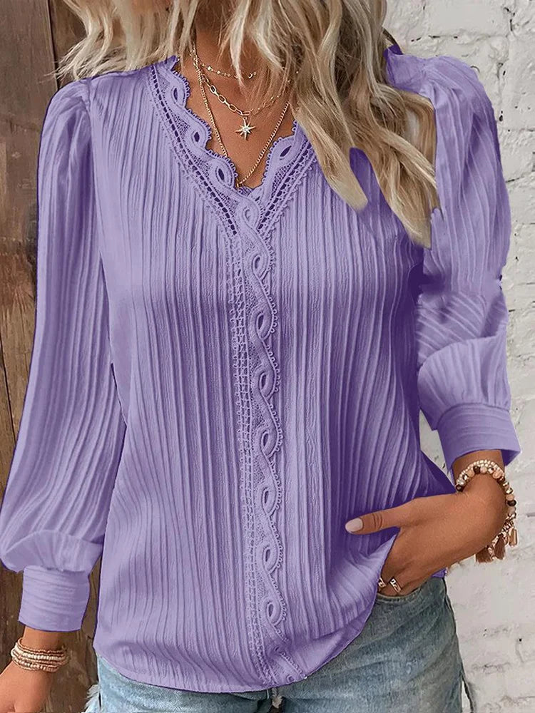 Ella – Luchtige Katoenen blouse Met Kanten Details