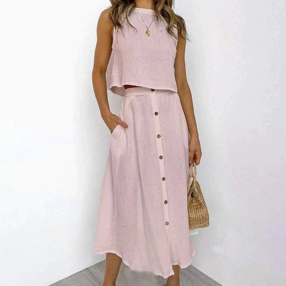 Sophie –  broek-blouseset van zijdezachte viscose