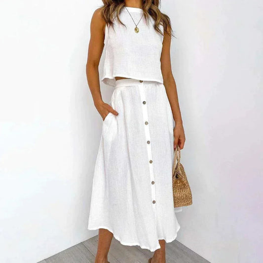 Sophie –  broek-blouseset van zijdezachte viscose