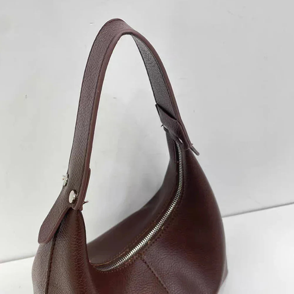 Lea – Vintage Schoudertas Van Pu Leer Met Metalen Accenten