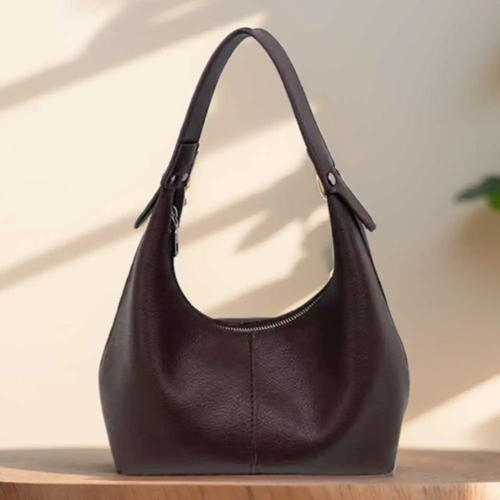 Lea – Vintage Schoudertas Van Pu Leer Met Metalen Accenten
