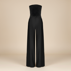 Strapless jumpsuit met hoge taille en wijde pijpen