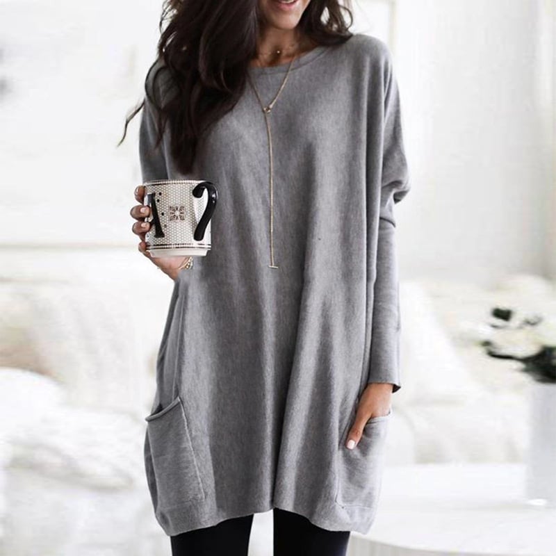 Noa – Lange Sweater Met Zakken Voor Dames