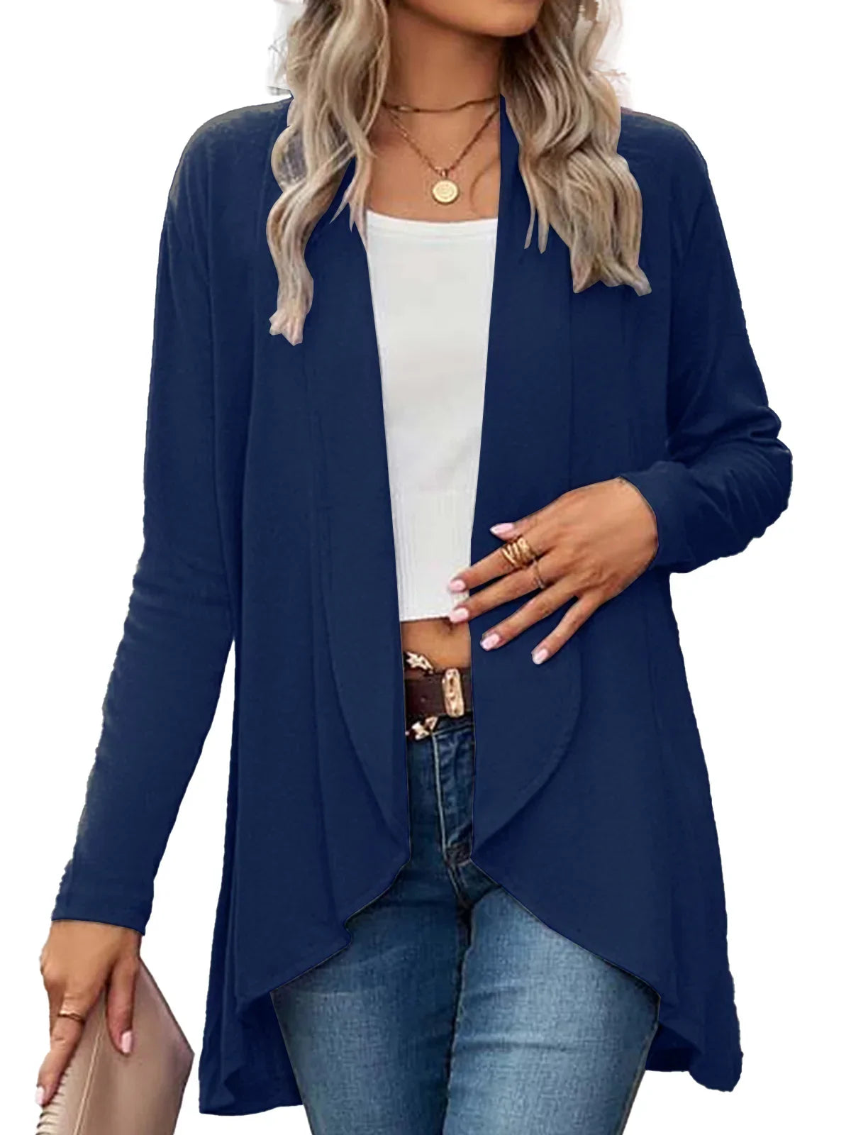Amélie – middellange gebreide cardigan vest