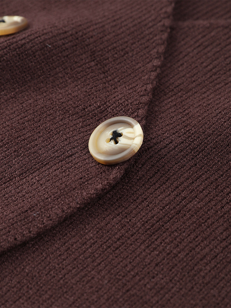 Lina – Gebreide Cardigan Met Asysmetrische Knoopsluiting