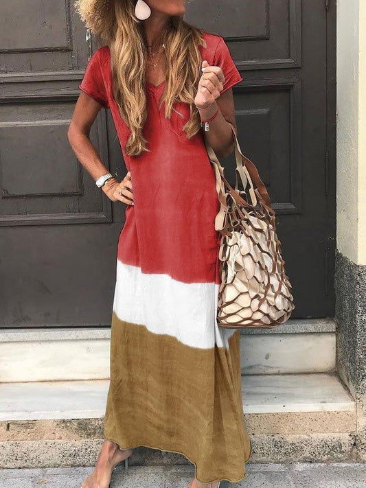 Mowa – Maxi zomerjurk met patchworkprint