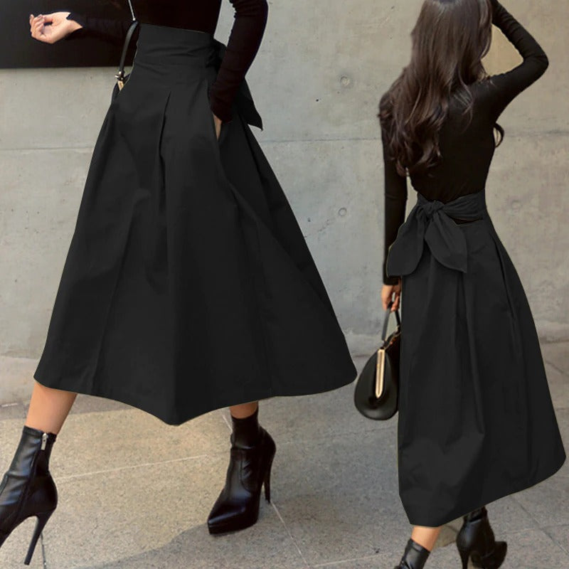 Maud – dames midirok met hoge taille