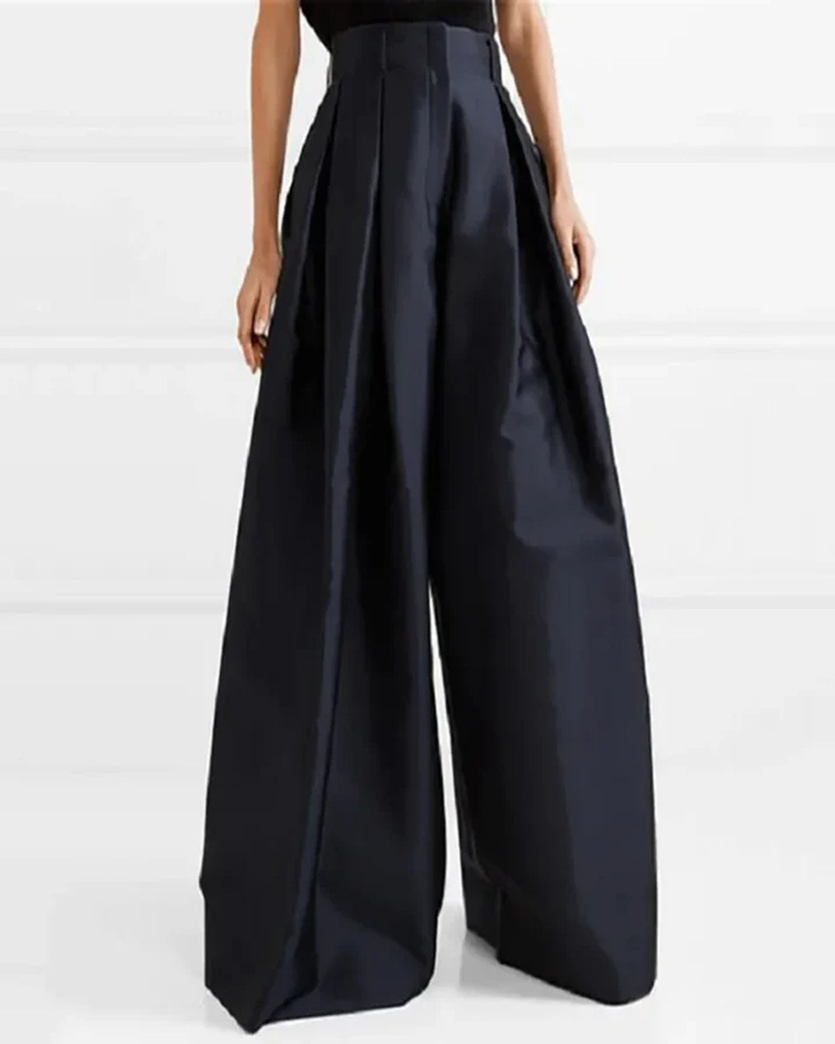 Julia – Zwarte Maxi Rok Met Hoge Taille En Wijde Pijpen