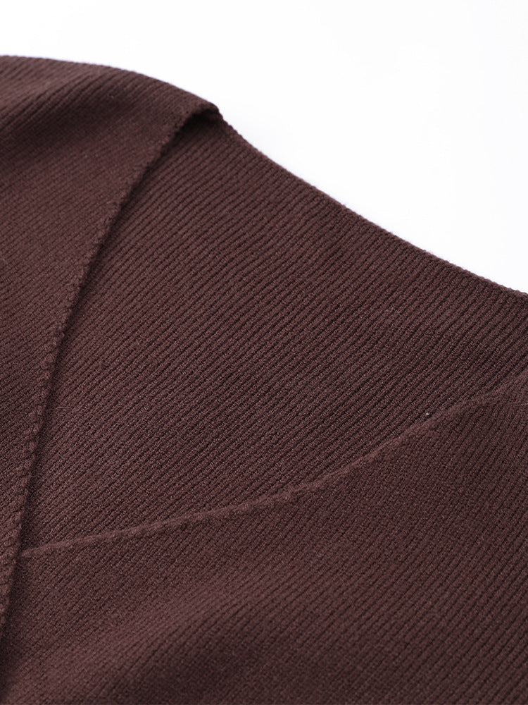 Lina – Gebreide Cardigan Met Asysmetrische Knoopsluiting