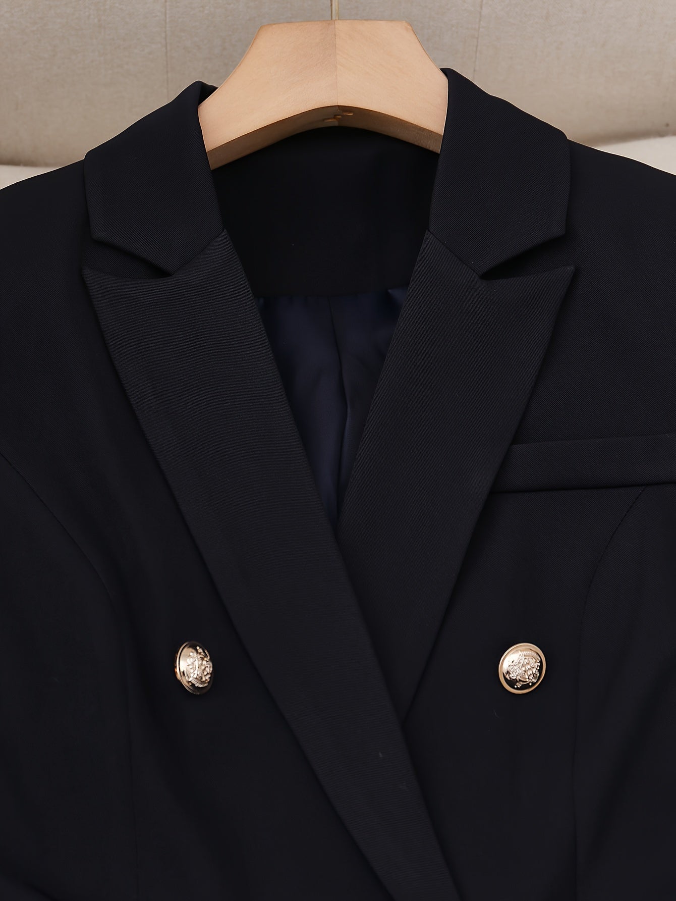 Vivian – double-breasted blazer set met effen kleur en klassieke snit