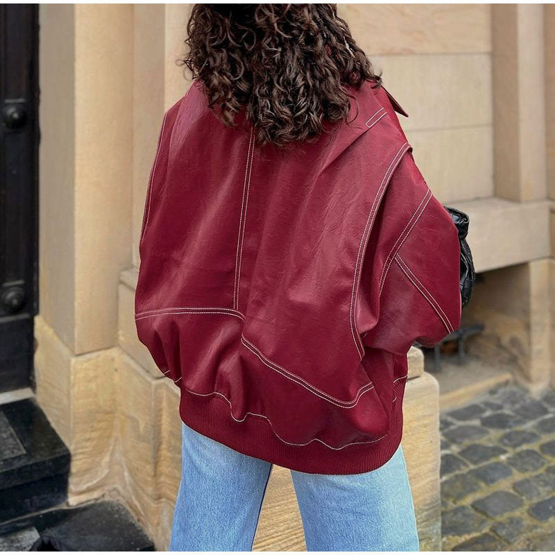 Romy – oversized leren jas