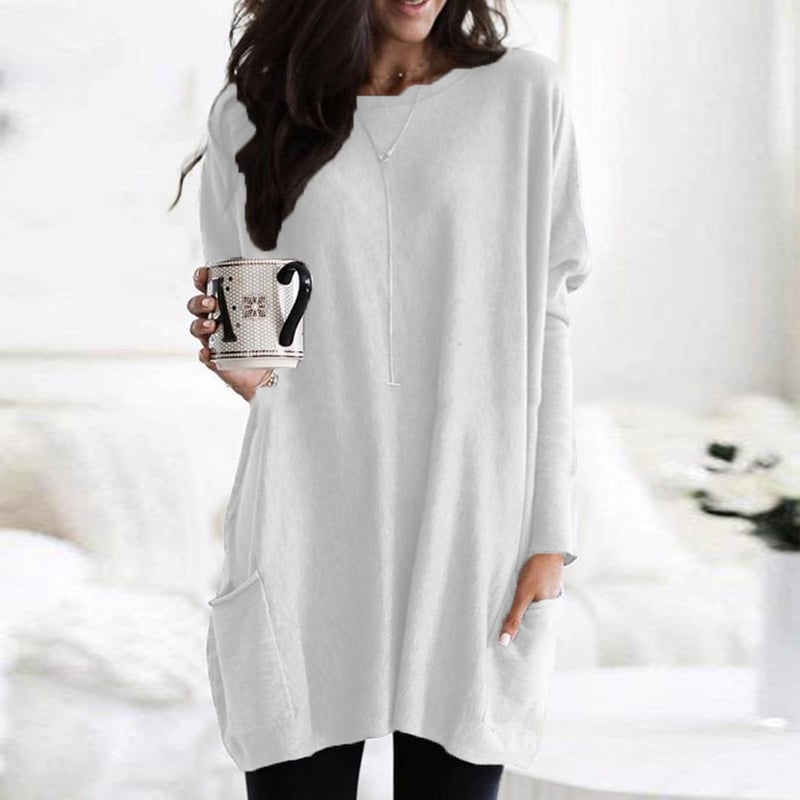 Noa – Lange Sweater Met Zakken Voor Dames