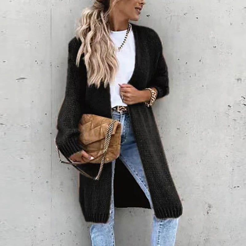 Estelle – mid-length cardigan vest van cashmere