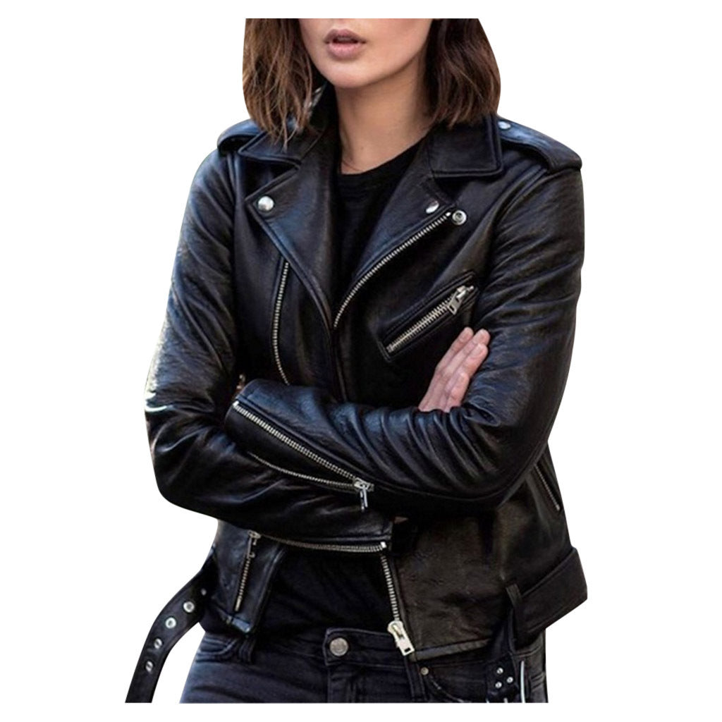 Élise – vintage leren jacket met ritssluiting