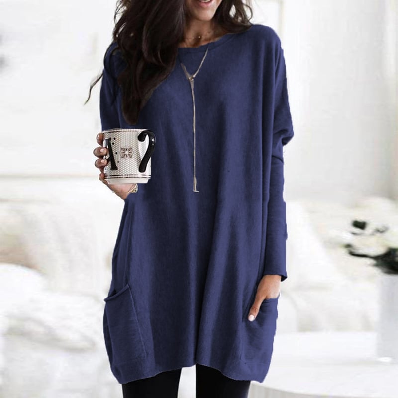 Noa – Lange Sweater Met Zakken Voor Dames