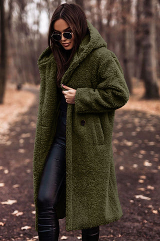 Sara – Lange Gevoerde Teddy Trenchcoat